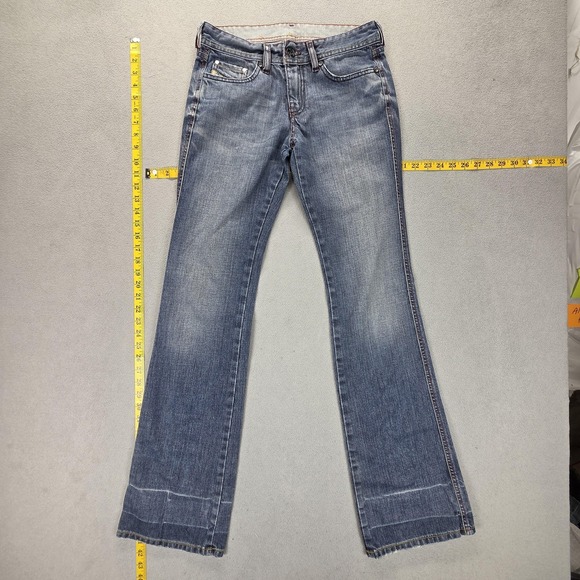 Diesel Denim - Diesel Jeans Womens 26x34 Blue Medium Wash Slim Bootcut Embroidered Italy
